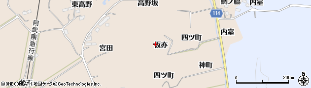 宮城県角田市神次郎（仮亦）周辺の地図