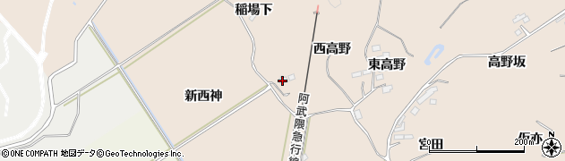 宮城県角田市神次郎（稲場下）周辺の地図