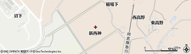 宮城県角田市神次郎（西神）周辺の地図