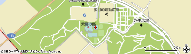 県立紫雲寺記念公園　屋内外運動施設周辺の地図