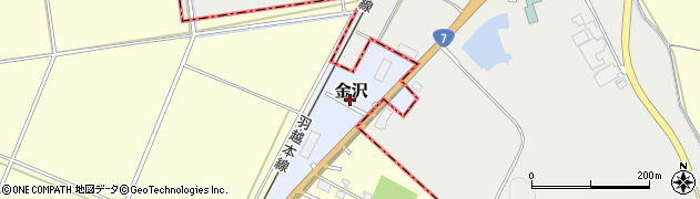 新潟県新発田市金沢周辺の地図