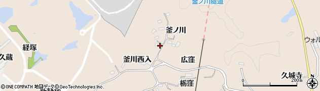 宮城県角田市神次郎（釜ノ川）周辺の地図