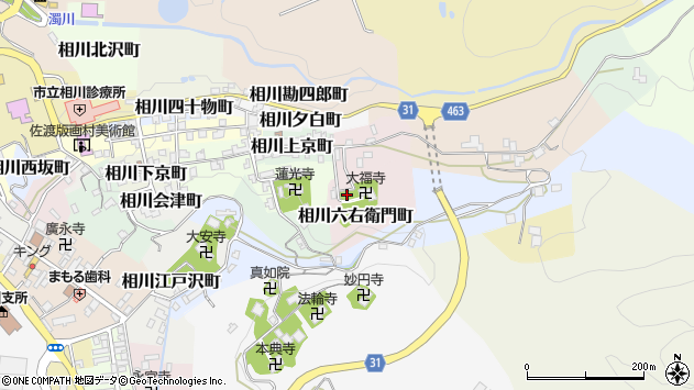 〒952-1528 新潟県佐渡市相川六右衛門町の地図