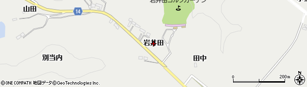 宮城県角田市君萱（岩井田）周辺の地図