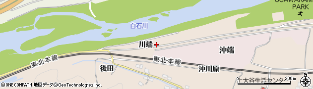 宮城県大河原町（柴田郡）大谷（川端）周辺の地図