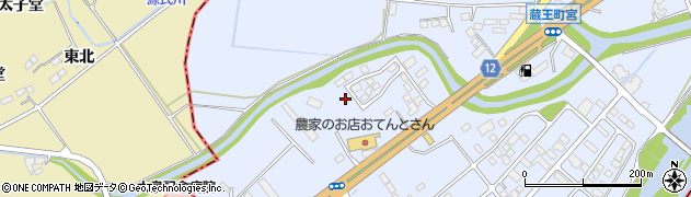 宮城県刈田郡蔵王町宮一本松西周辺の地図