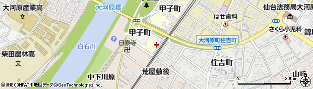 宮城県柴田郡大河原町甲子町1周辺の地図