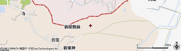 宮城県角田市神次郎（新屋敷前）周辺の地図