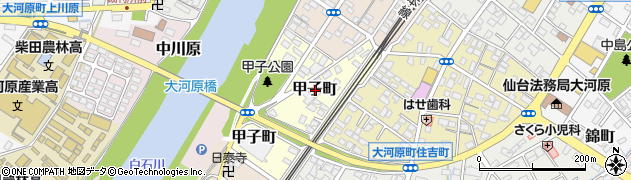 宮城県柴田郡大河原町甲子町周辺の地図