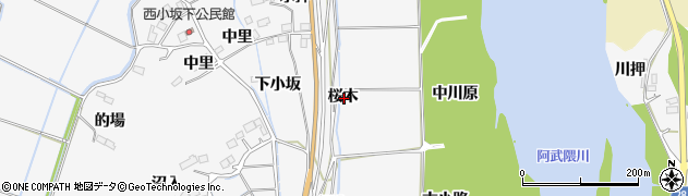 宮城県角田市小坂桜木周辺の地図
