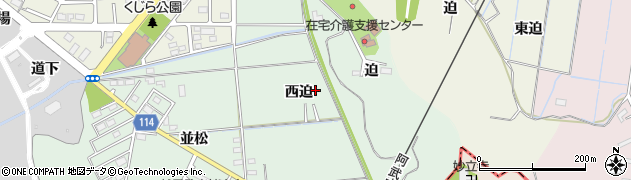 宮城県柴田町（柴田郡）船岡（西迫）周辺の地図