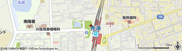 フラワー長井線赤湯駅周辺の地図