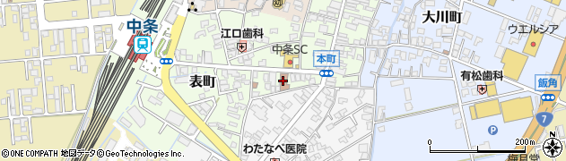 中条駅前簡易郵便局周辺の地図