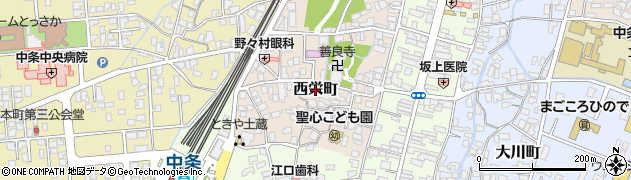 新潟県胎内市西栄町周辺の地図
