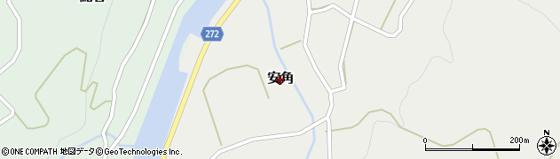 新潟県関川村（岩船郡）安角周辺の地図