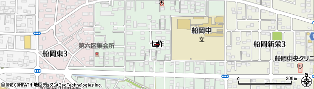 宮城県柴田町（柴田郡）船岡（七作）周辺の地図