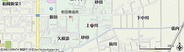 宮城県柴田町（柴田郡）船岡（上中川）周辺の地図
