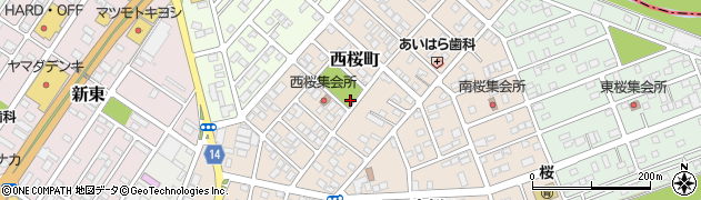 宮城県柴田郡大河原町西桜町周辺の地図