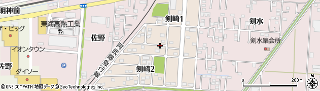 宮城県柴田町（柴田郡）剣崎周辺の地図