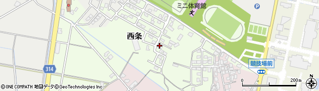 新潟県胎内市西条周辺の地図
