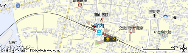 山形鉄道株式会社　宮内駅周辺の地図