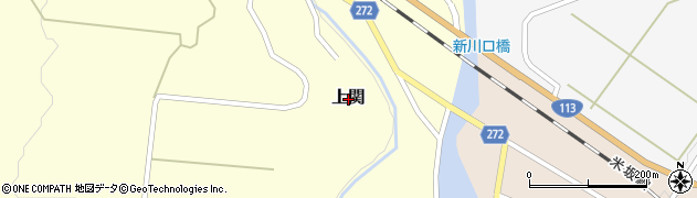 新潟県関川村（岩船郡）上関周辺の地図