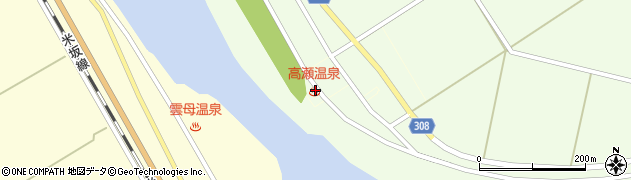 高瀬温泉（えちごせきかわ温泉郷）周辺の地図