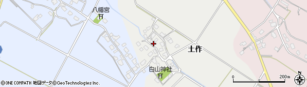新潟県胎内市土作周辺の地図