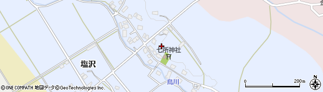 新潟県胎内市塩沢周辺の地図