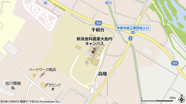 〒959-2702 新潟県胎内市平根台の地図