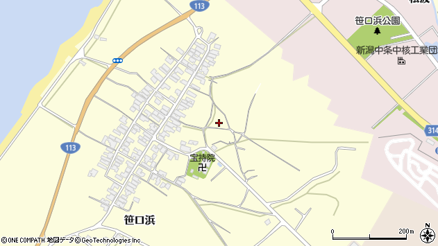 〒959-2701 新潟県胎内市笹口浜の地図