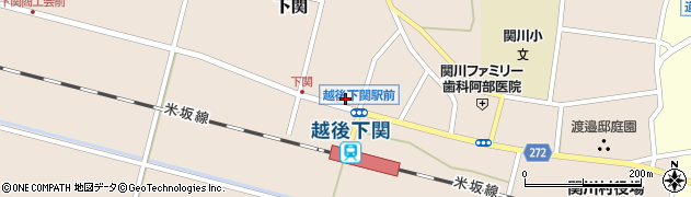 関川郵便局周辺の地図