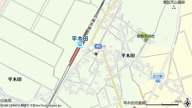 〒959-2613 新潟県胎内市平木田駅前の地図