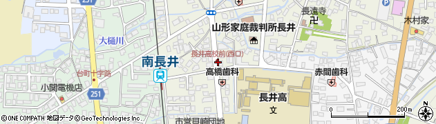 山形県長井市四ツ谷周辺の地図