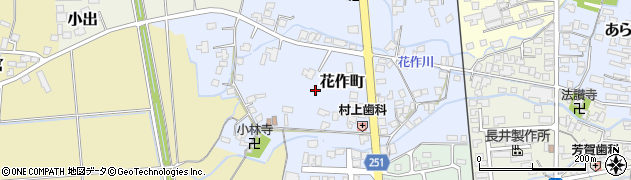 山形県長井市花作町周辺の地図