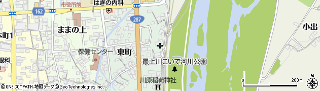 山形県長井市東町周辺の地図