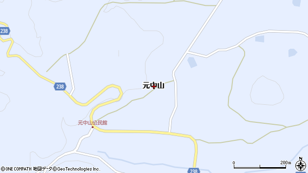 〒999-2202 山形県南陽市元中山の地図