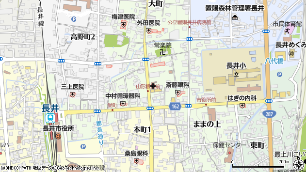 〒993-0084 山形県長井市栄町の地図