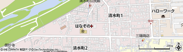山形県長井市清水町周辺の地図