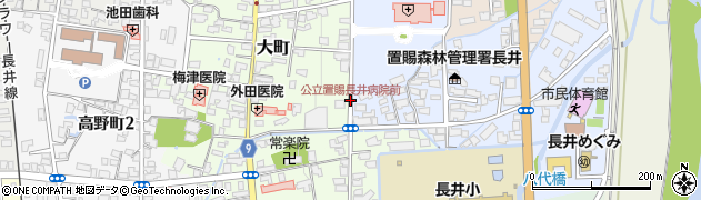 長井病院前周辺の地図