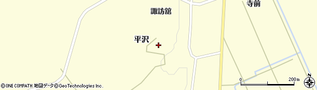 宮城県刈田郡蔵王町平沢諏訪舘46周辺の地図