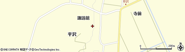 宮城県刈田郡蔵王町平沢諏訪舘28周辺の地図