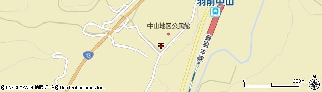 中山郵便局周辺の地図