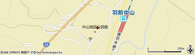 上山市役所　中山地区公民館・中山出張所周辺の地図