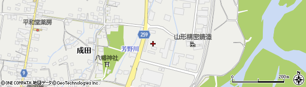山形県長井市成田821周辺の地図