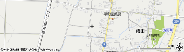 山形県長井市成田周辺の地図