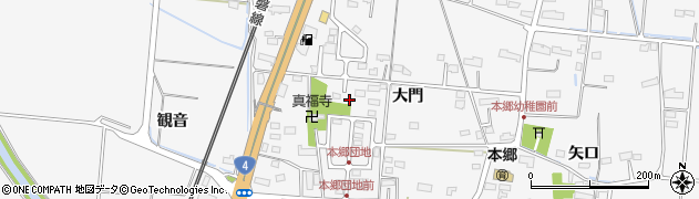 宮城県名取市本郷周辺の地図