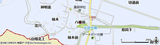 宮城県名取市愛島北目（八幡前）周辺の地図