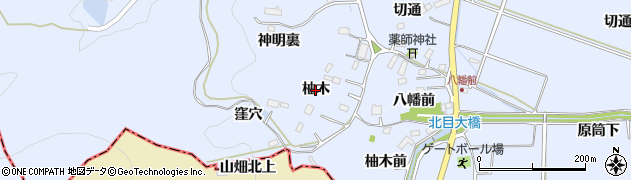 宮城県名取市愛島北目（柚木）周辺の地図