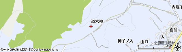 宮城県名取市愛島北目（道六神）周辺の地図